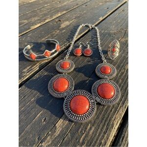 Elegant Red Jewelry Set